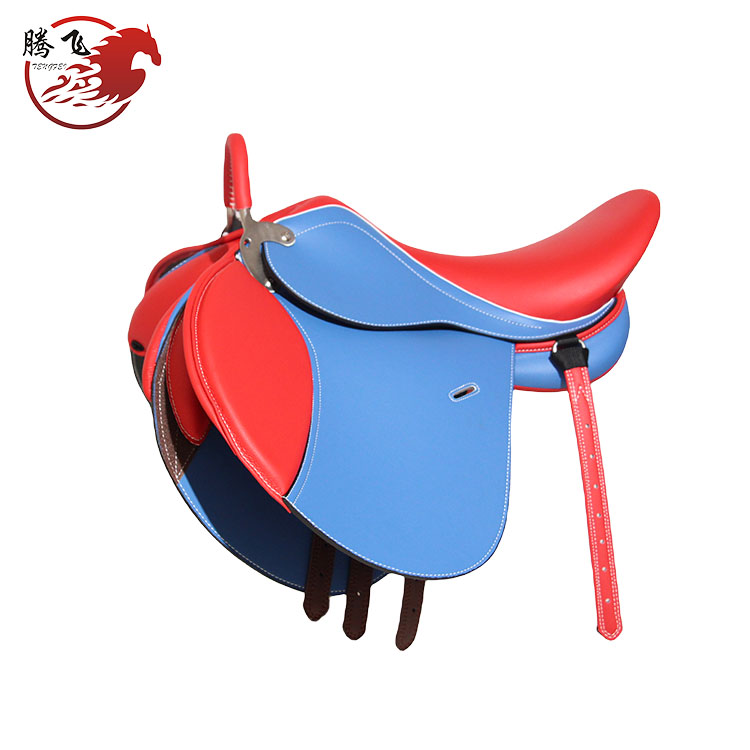 红蓝拼色儿童马鞍