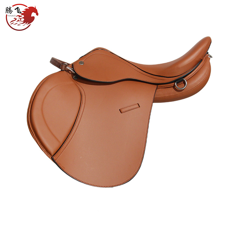 牛皮软扶手综合鞍黄色